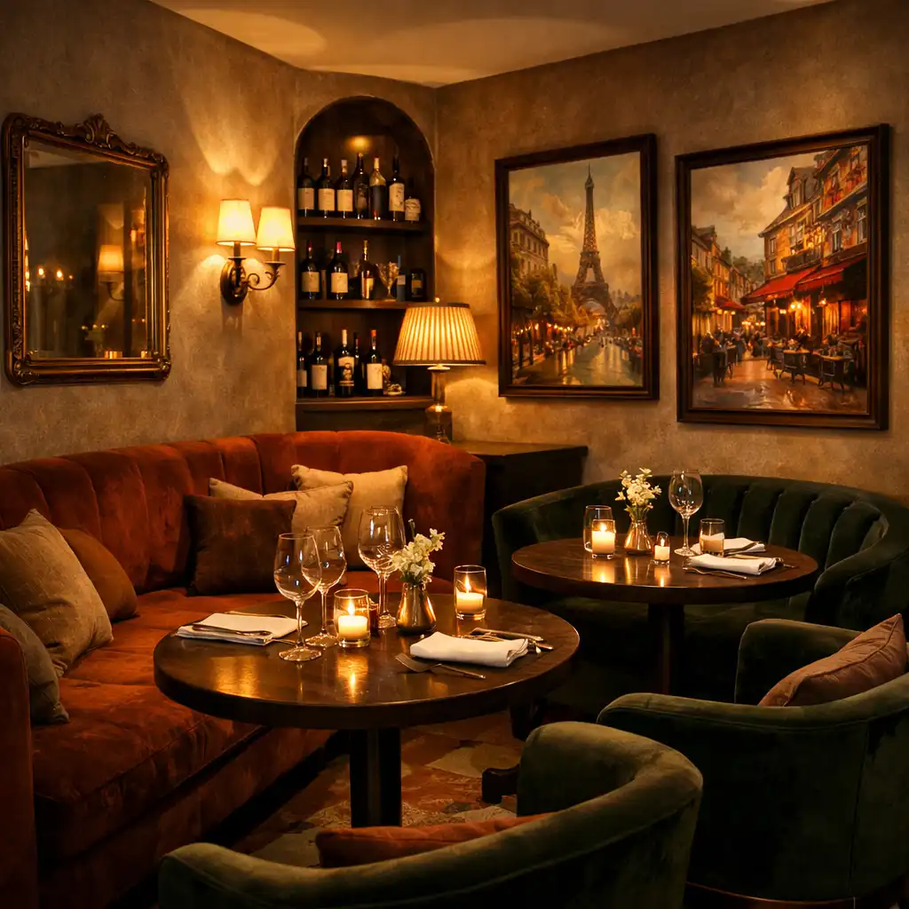 Salon privé lumineux et contemporain du restaurant Monteliisse
