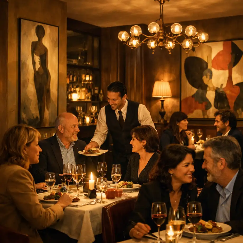 Salle de Monteliisse lors d’une soirée thématique, décorée avec une lumière douce et une ambiance élégante